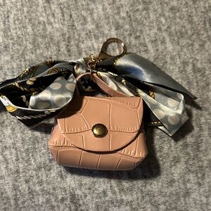 Elegant Pink Croc-Embossed Mini Bag with tie NWOT